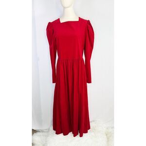 Vintage | Laura Ashley | Red Corduroy | Great Britain | Sz USA 10 | Cottagecore